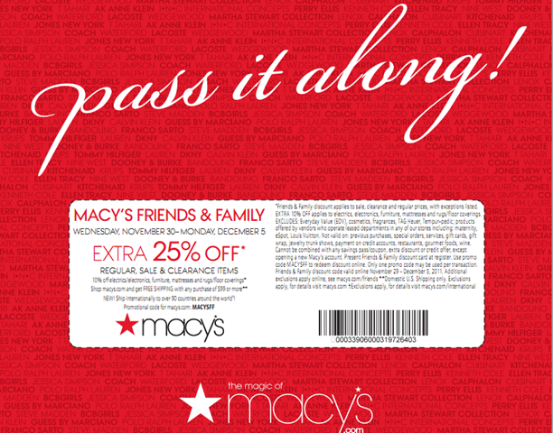 Macy's Friends & Family Coupon