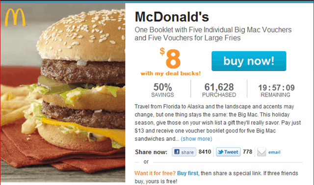 McDonald's Living Social Deal