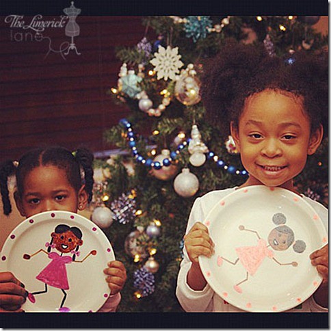 Natural Hair Girls Painted Plates