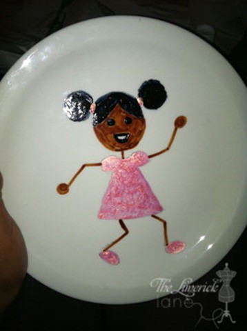 Painted Plate of little girl with Natural Hair