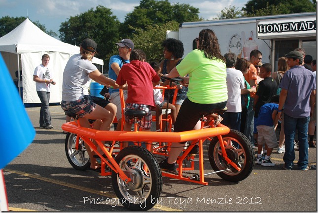 Munchkins on circle bike