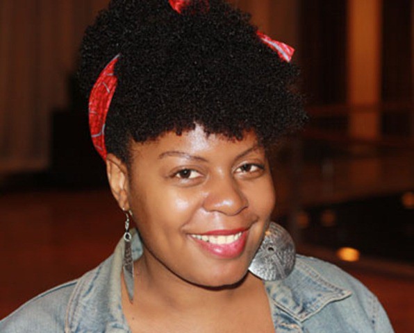 Thrifted scarf used in natural hair. Thrifted scarf used in natural hair.