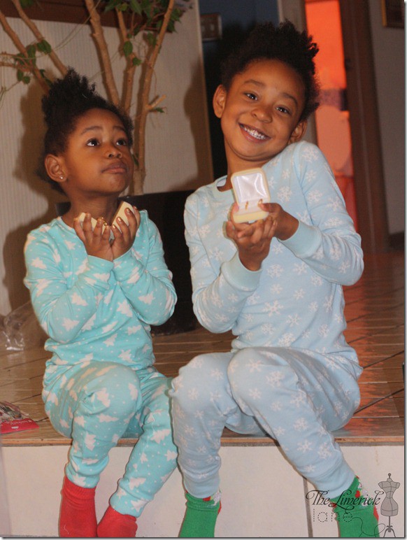 The Girls Opening their Christmas gifts