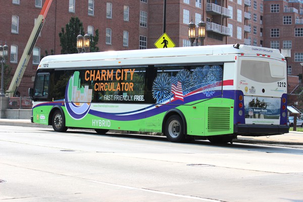 Charm City Circulator - free shuttle bus around Baltimore.