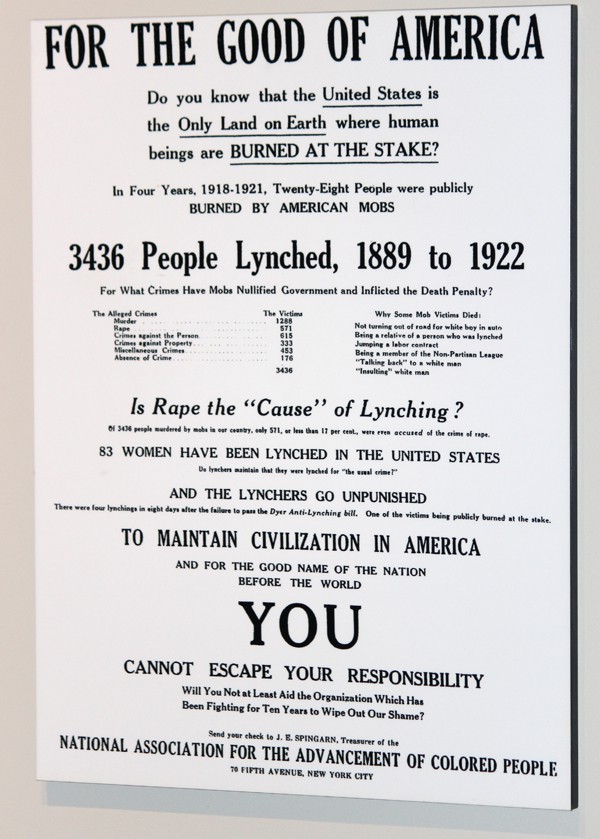Old NAACP document calling out lynchings in America.