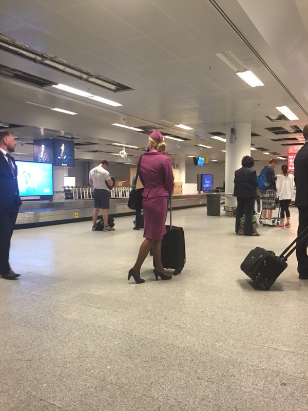 WOW Air flight attendant uniforms.