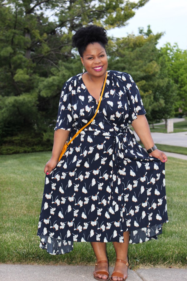 How to wear a plus size wrap dress.