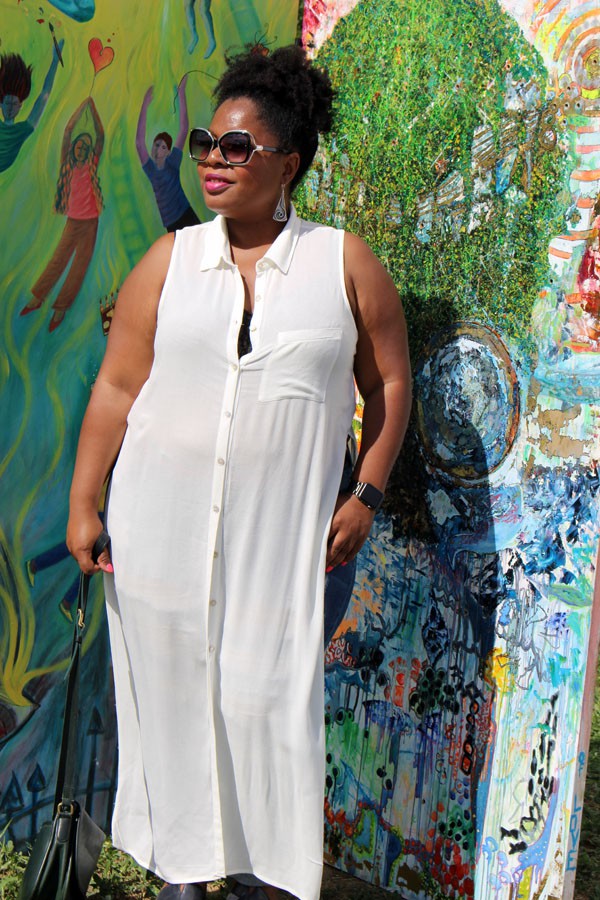 How to wear a maxi shirt.