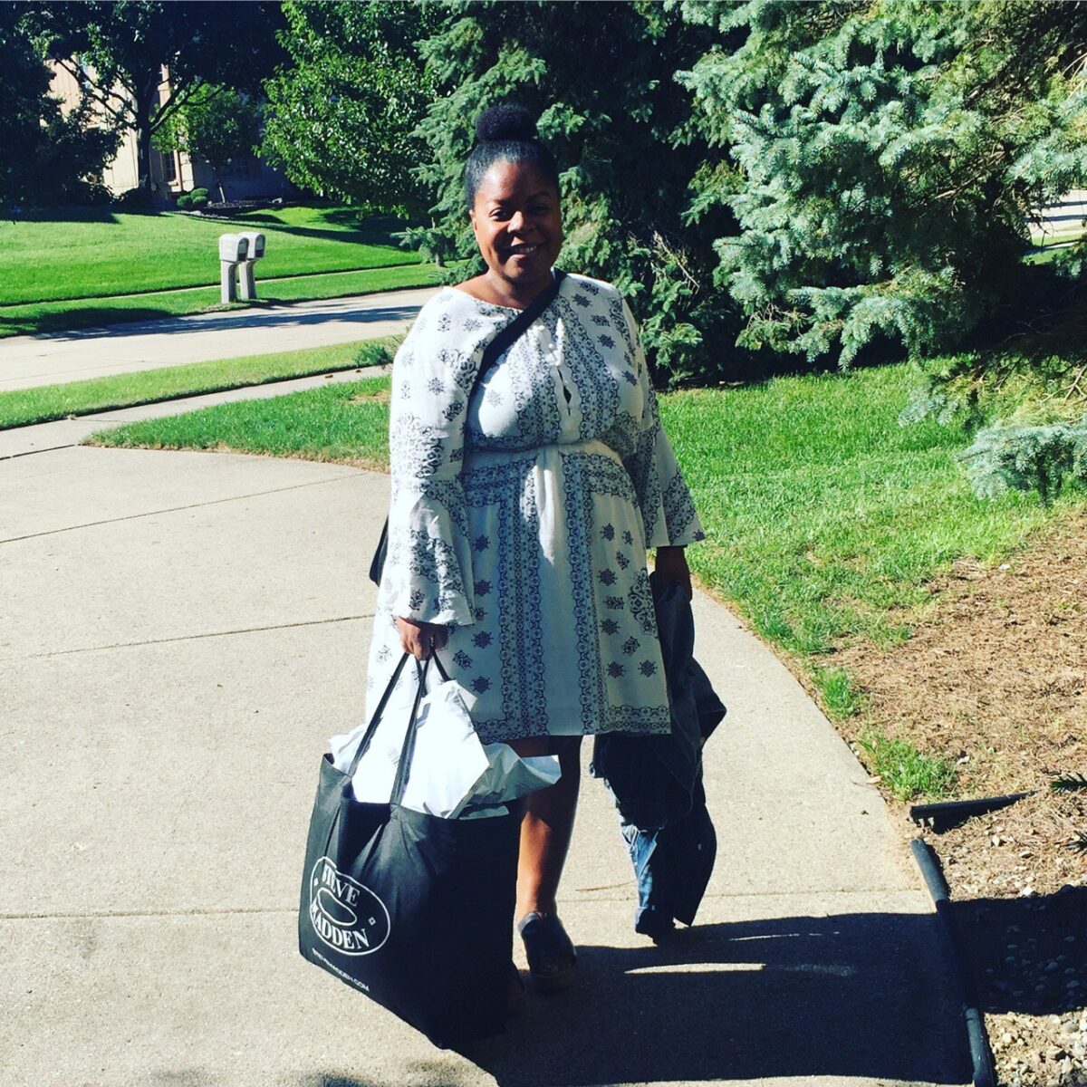 Asos Missguided Plus Border Print Swing Dress